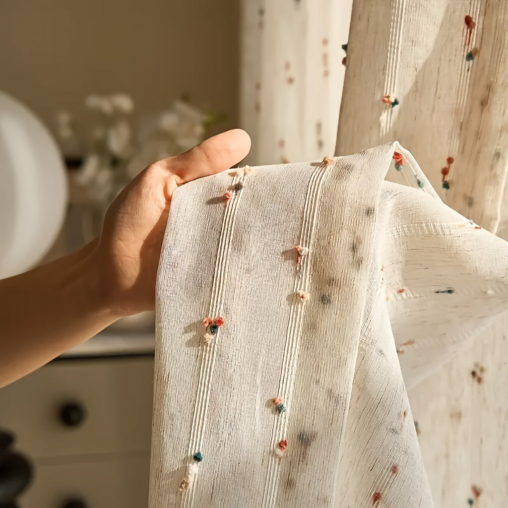 3D Funfetti Embroidered Sheer Window Panels (Extra Long Avail.) (Copy)