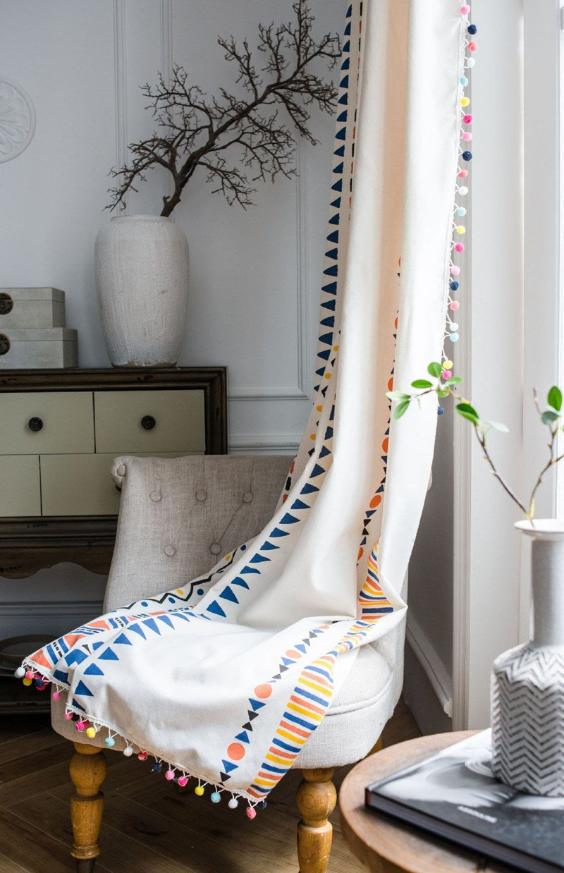 Boho Navajo Colorful Geometric Curtain Panel