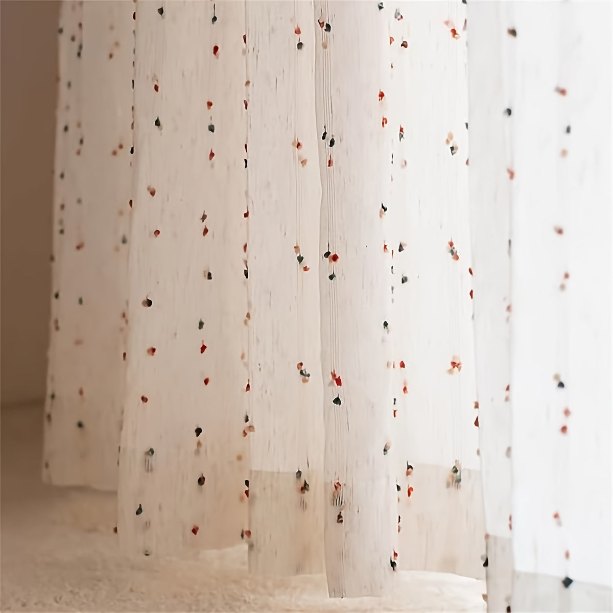 3D Funfetti Embroidered Sheer Window Panels (Extra Long Avail.) (Copy)